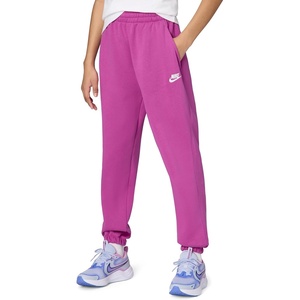 Nike Unisex Big Kids’ Sportswear Club Fleece Loose Pants – Boys and Girls(Hot Fuchsia/Hot Fuchsia/White)