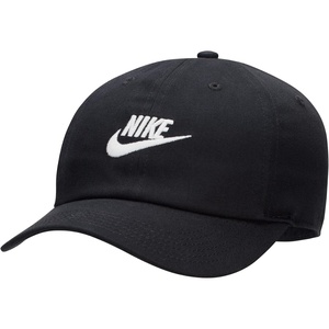 Nike Unisex Big Kids’ Club Unstructured Futura Wash Cap Hat | Boys and Girls(Black/White)