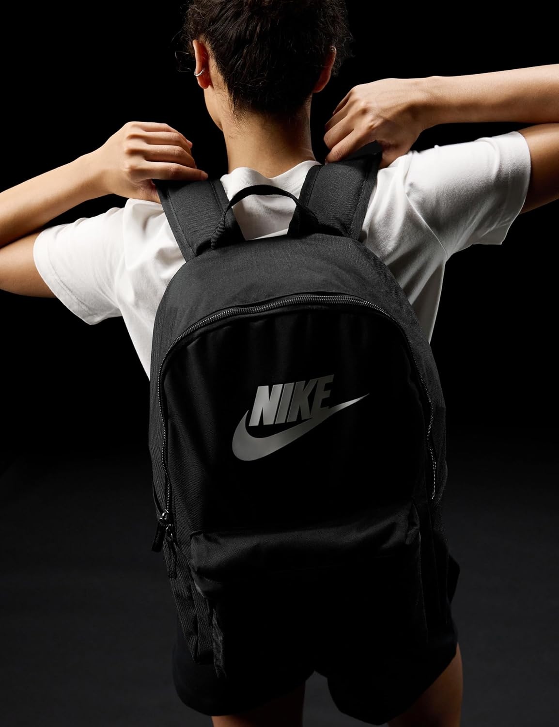 image:imageNike Unisex Adult Classics Heritage Backpack 25L Mens and WomensBlackBlackWhite