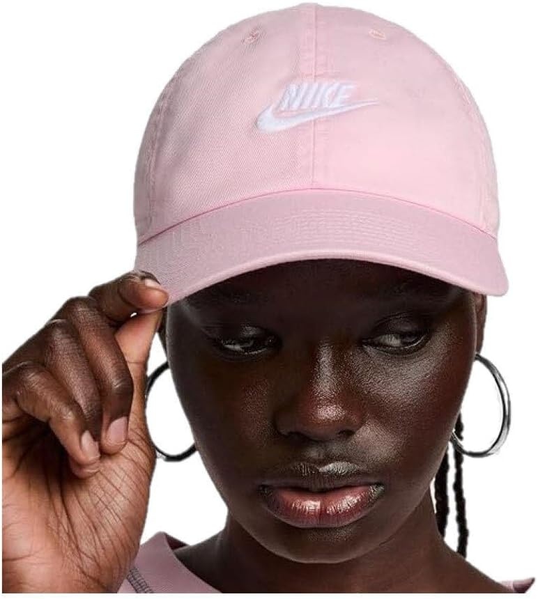 image:imageNike Unisex Adult Club Unstructured Futura Wash Cap Hat Mens and WomensPink Foam White