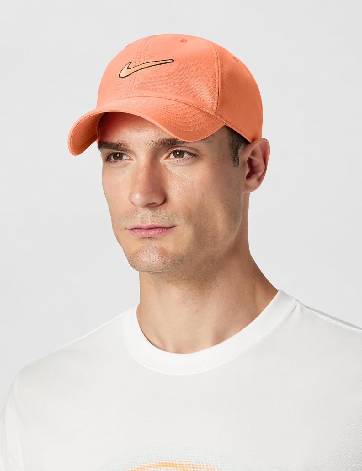 image:imageNike Unisex Adult Club Unstructured Swoosh Cap Hat Mens and WomensOrange FrostBlack