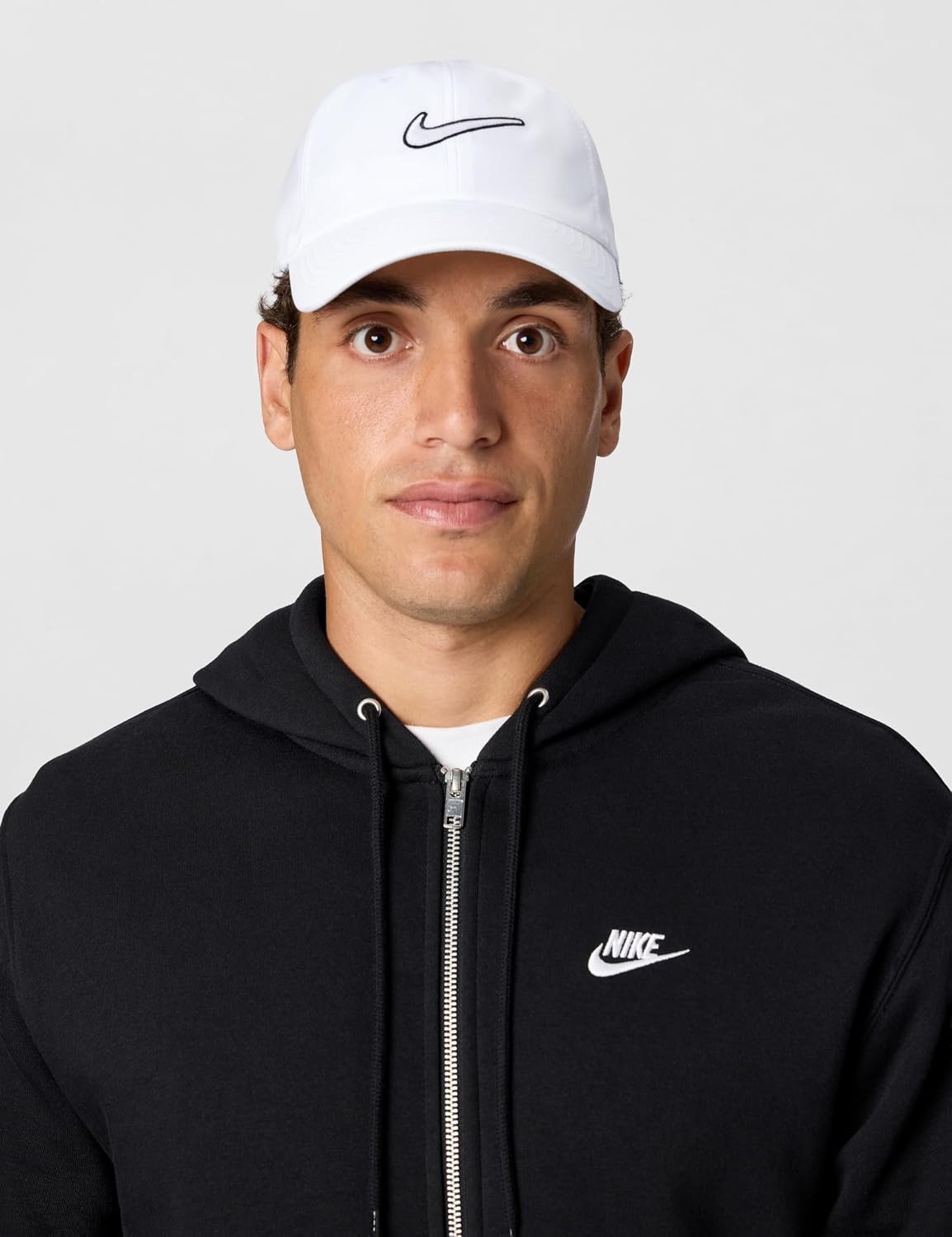 image:imageNike Unisex Adult Club Unstructured Swoosh Cap Hat Mens and WomensWhiteWhite