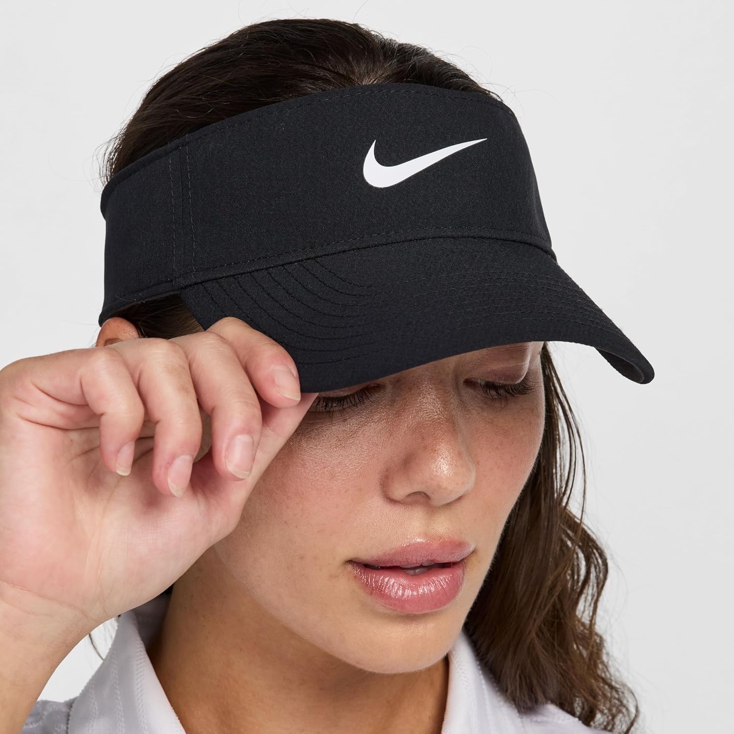 image:imageNike Unisex Adult DriFIT Ace Visor Hat Mens and WomensBlackAnthraciteWhite