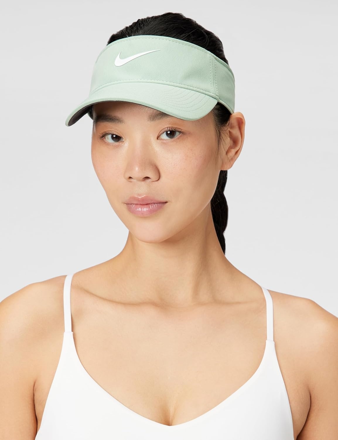 image:imageNike Unisex Adult DriFIT Ace Visor Hat Mens and WomensSteamAnthraciteWhite