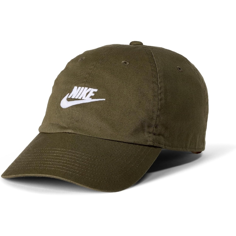 image:imageNike Unisex Adult Club Unstructured Futura Wash Cap Hat  Mens and WomensMedium OliveWhite