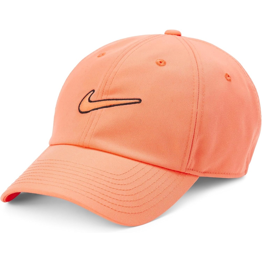 image:imageNike Unisex Adult Club Unstructured Swoosh Cap Hat Mens and WomensOrange FrostBlack