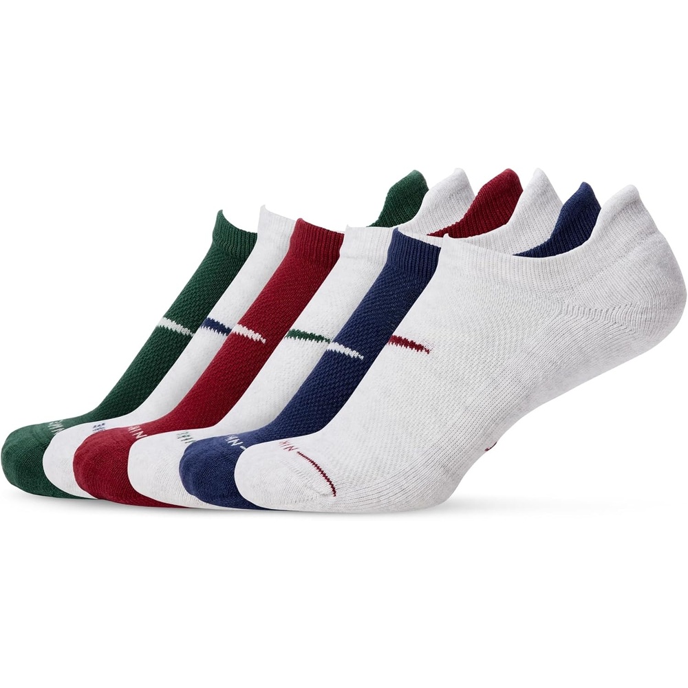 image:imageNike Unisex Adult Everyday Elevated NoShow Socks 6Pack Mens and WomensMidnight NavyTeam RedFir Birch Heather Birch HeatherBirch Heather