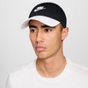 Nike Unisex Adult Club Unstructured Futura Wash Cap Hat | Mens and Womens(Black/White/White)