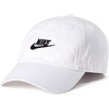 Nike Unisex Adult Club Unstructured Futura Wash Cap Hat | Mens and Womens(White/Black)