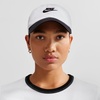 Nike Unisex Adult Club Unstructured Futura Wash Cap Hat | Mens and Womens(White/Black/Black)