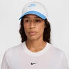 Nike Unisex Adult Club Unstructured Futura Wash Cap Hat | Mens and Womens(White/Football Blue/Football Blue)