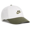 Nike Unisex Adult Club Unstructured Futura Wash Cap Hat | Mens and Womens(White/Medium Olive/Medium Olive)