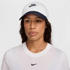 Nike Unisex Adult Club Unstructured Futura Wash Cap Hat | Mens and Womens(White/Obsidian/Obsidian)