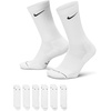 Nike Unisex Adult Everyday Elevated Crew Socks (6-Pack) | Mens and Womens(White/Black)