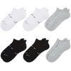 Nike Unisex Adult Everyday Elevated No-Show Socks (6-Pack) | Mens and Womens(White/White/Grey Heather/Black/Black/Grey Heather)
