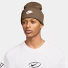 Nike Unisex Adult Peak Futura Beanie | Mens and Womens(Mosswood Brown/White)