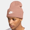 Nike Unisex Adult Peak Futura Beanie | Mens and Womens(Rose Gold/White)