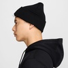 Nike Unisex Adult Peak Swoosh Beanie | Mens and Womens(Black/White)