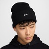 Nike Unisex Adult Peak Swoosh Beanie | Mens and Womens(Black/White)