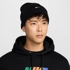 Nike Unisex Adult Peak Swoosh Beanie | Mens and Womens(Black/White)