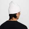 Nike Unisex Adult Peak Swoosh Beanie | Mens and Womens(White/Black)