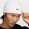 Nike Unisex Adult Peak Swoosh Beanie | Mens and Womens(White/Black)
