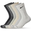 Nike Unisex Adult Everyday Elevated Crew Socks (6-Pack) | Mens and Womens(Birch Heather/Oatmeal Heather/Grey Heather/Charcoal Heather/Black Heather/Pure Platinum Heather)
