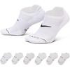 Nike Unisex Adult Everyday Elevated No-Show Socks (6-Pack) | Mens and Womens(White/Black)