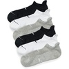 Nike Unisex Adult Everyday Elevated No-Show Socks (6-Pack) | Mens and Womens(White/White/Grey Heather/Black/Black/Grey Heather)
