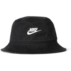 Nike Unisex Adult Apex Futura Washed Bucket Hat | Mens and Womens(Black/White)