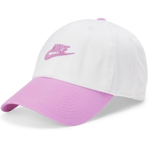 Nike Unisex Adult Club Unstructured Futura Wash Cap Hat | Mens and Womens(White/Light Magenta/Light Magenta)