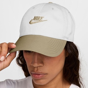 Nike Unisex Adult Club Unstructured Futura Wash Cap Hat | Mens and Womens(White/Particle Grey/Particle Grey)