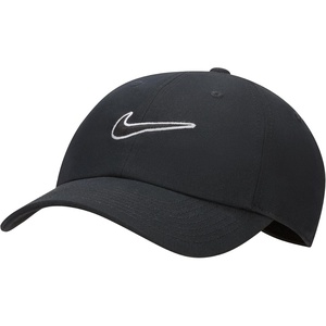 Nike Unisex Adult Club Unstructured Swoosh Cap Hat | Mens and Womens(Black/Black)