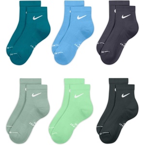 Nike Unisex Adult Everyday Elevated Ankle Socks (6-Pack) | Mens and Womens(Light Orewood Brown/Sail/Malt/Baroque Brown/Mink Brown/Particle Rose)