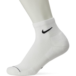Nike Unisex Adult Everyday Elevated Ankle Socks (6-Pack) | Mens and Womens(White/Black)