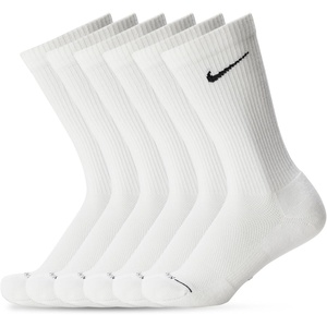 Nike Unisex Adult Everyday Elevated Crew Socks (6-Pack) | Mens and Womens(White/Black)