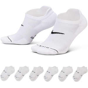Nike Unisex Adult Everyday Elevated No-Show Socks (6-Pack) | Mens and Womens(White/Black)