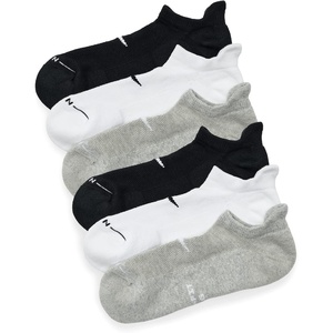 Nike Unisex Adult Everyday Elevated No-Show Socks (6-Pack) | Mens and Womens(White/White/Grey Heather/Black/Black/Grey Heather)