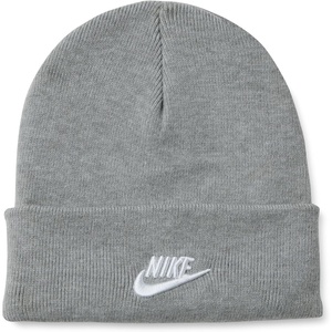 Nike Unisex Adult Peak Futura Beanie | Mens and Womens(Dark Grey Heather/White)