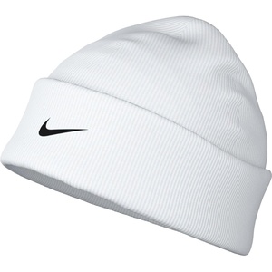 Nike Unisex Adult Peak Swoosh Beanie | Mens and Womens(White/Black)