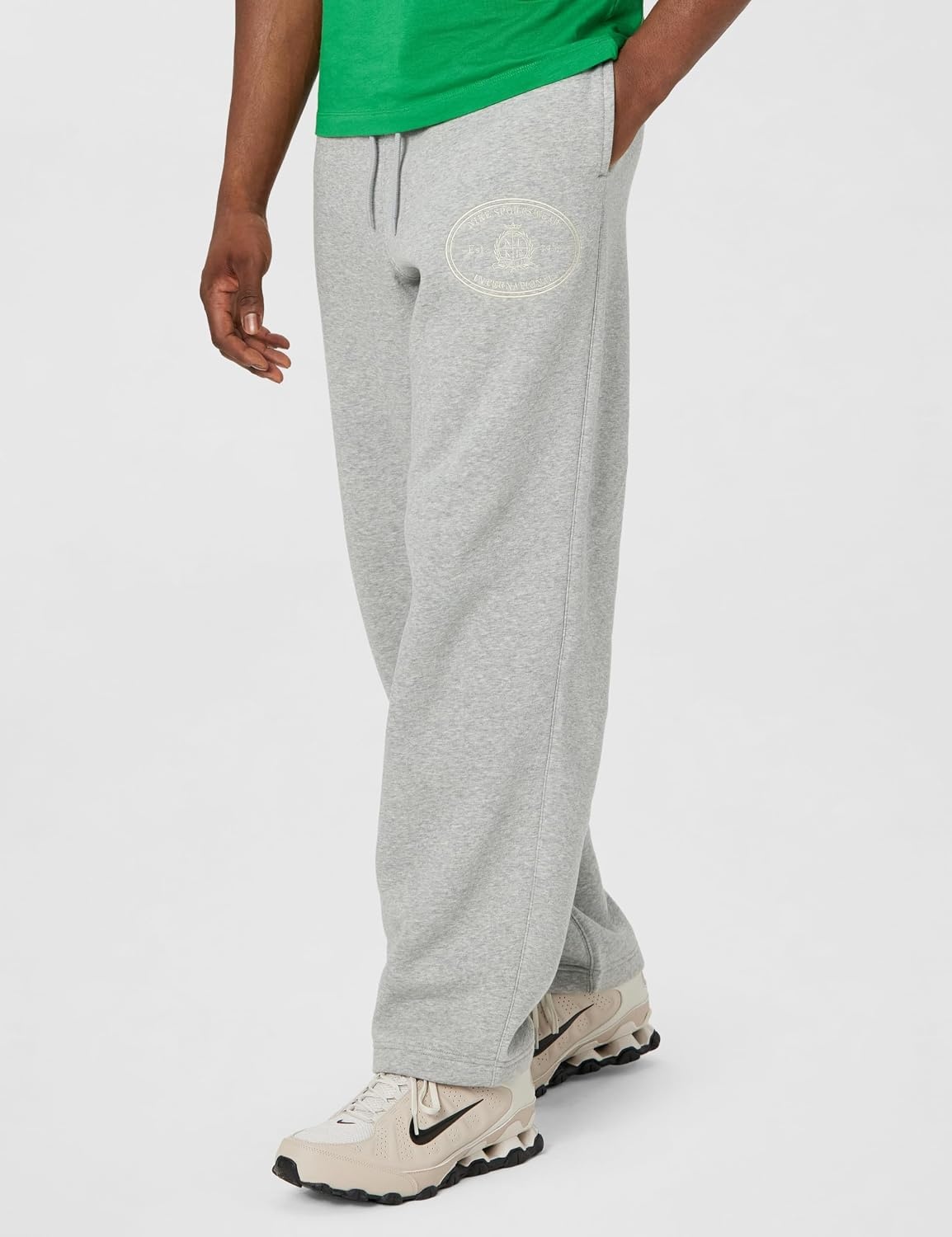 image:imageNike Mens Sportswear Club OpenHem Fleece PantsDark Grey HeatherLight Smoke GreySanddrift