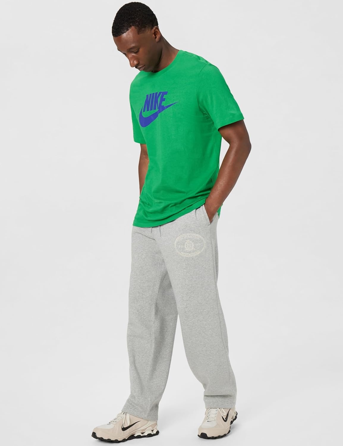 image:imageNike Mens Sportswear Club OpenHem Fleece PantsDark Grey HeatherLight Smoke GreySanddrift