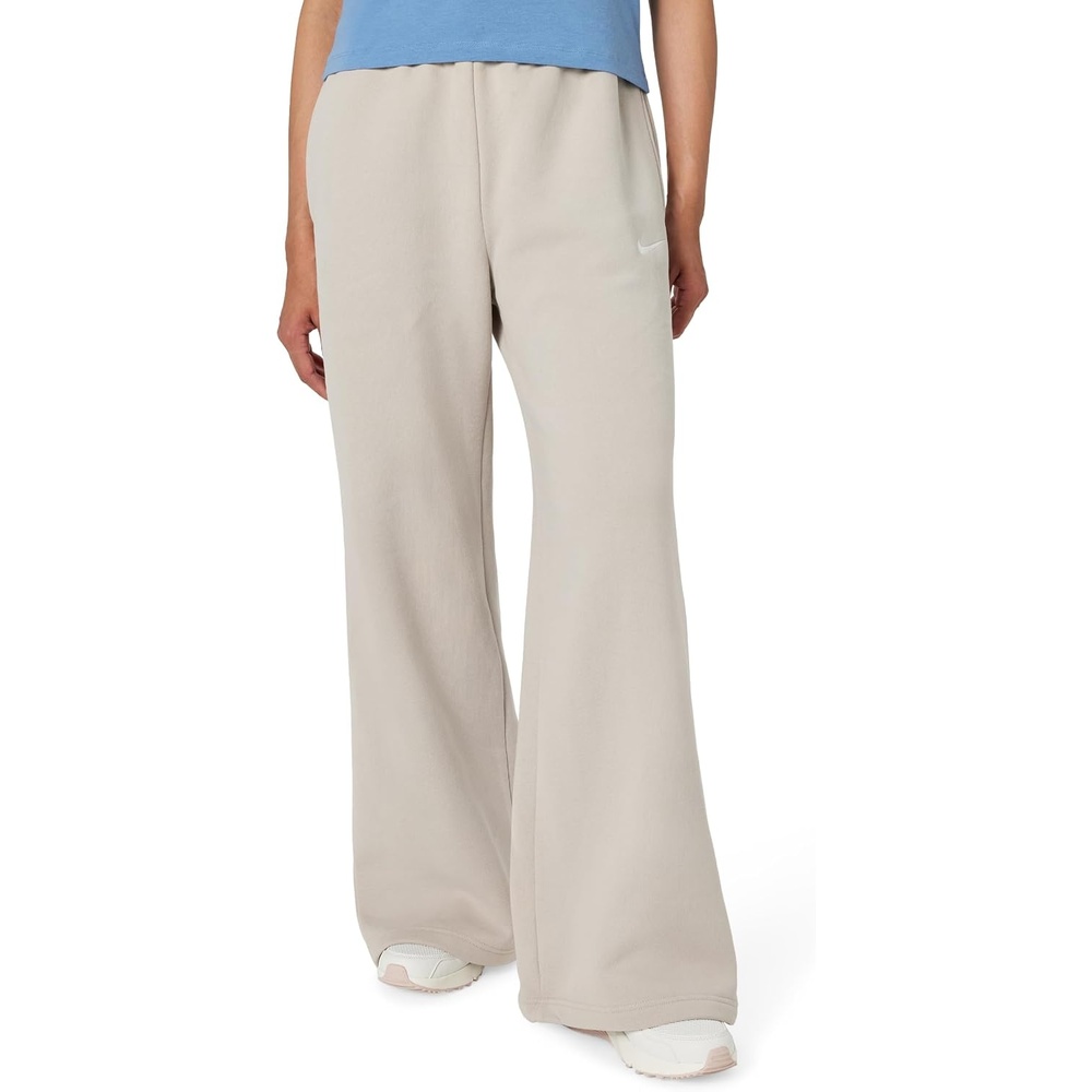 image:imageNike Womens Studio Fleece Standard Wide Leg PantCream IISail