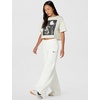 Nike Women’s Studio Fleece Standard Wide Leg Pant(Sail/Black)