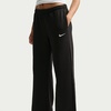 Nike Women’s Studio Fleece Standard Wide Leg Pant(Total Black/Sail)