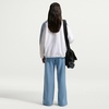 Nike Women’s Studio Fleece Standard Wide Leg Pant(Work Blue/Sail)