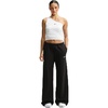 Nike Women’s Studio Fleece Standard Wide Leg Pant(Total Black/Sail)