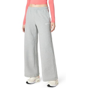 Nike Women’s Studio Fleece Standard Wide Leg Pant(Dark Grey Heather/Sail)