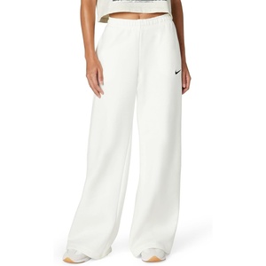 Nike Women’s Studio Fleece Standard Wide Leg Pant(Sail/Black)
