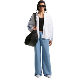Nike Women’s Studio Fleece Standard Wide Leg Pant(Work Blue/Sail)